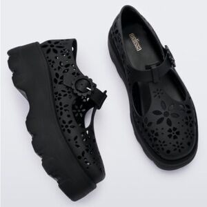 ‼️SALE ‼️Melissa Kick Off Lace Mary Jane’s in Black